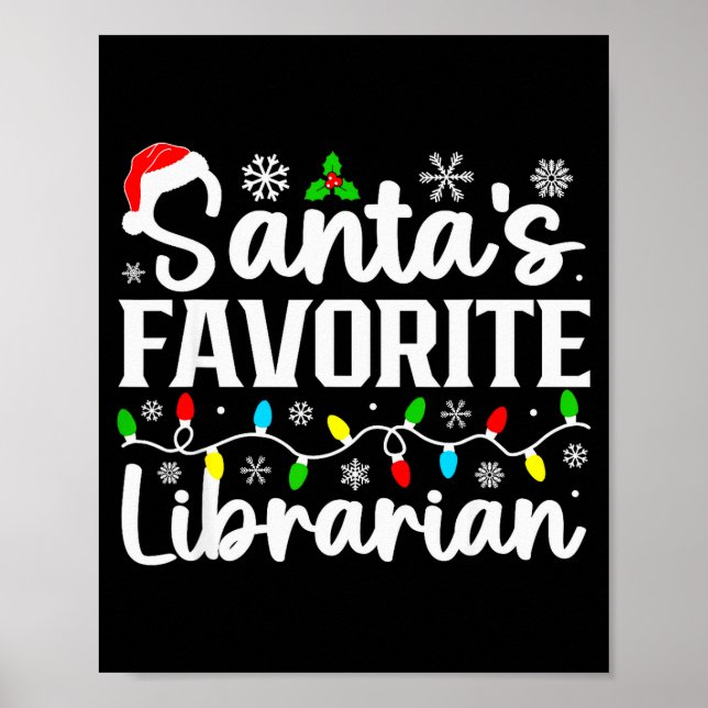 Póster Santas Favorite Librarian Funny Christmas Family M (Frente)