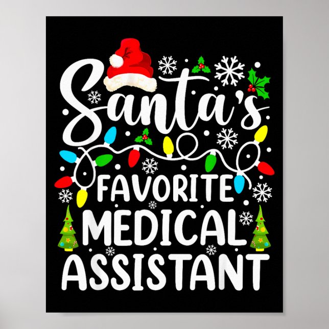 Póster Santa's Favorite Medical Istant Funny Christmas  (Frente)