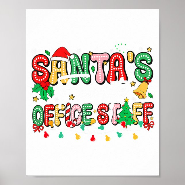 Póster Santa's Favorite Office Staff Christmas Lights San (Frente)