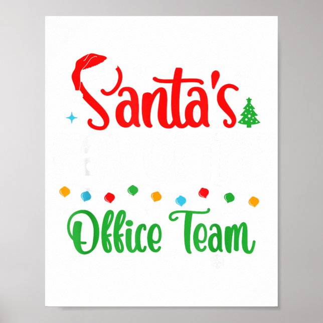 Póster Santa's Favorite Office Team Christmas Lights Sant (Frente)