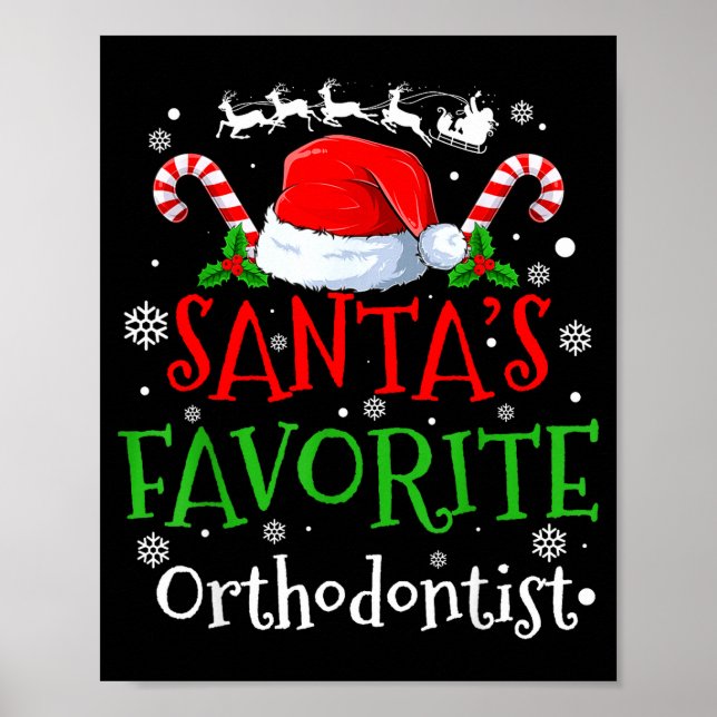 Póster Santa's Favorite Orthodontist Christmas Party  (Frente)