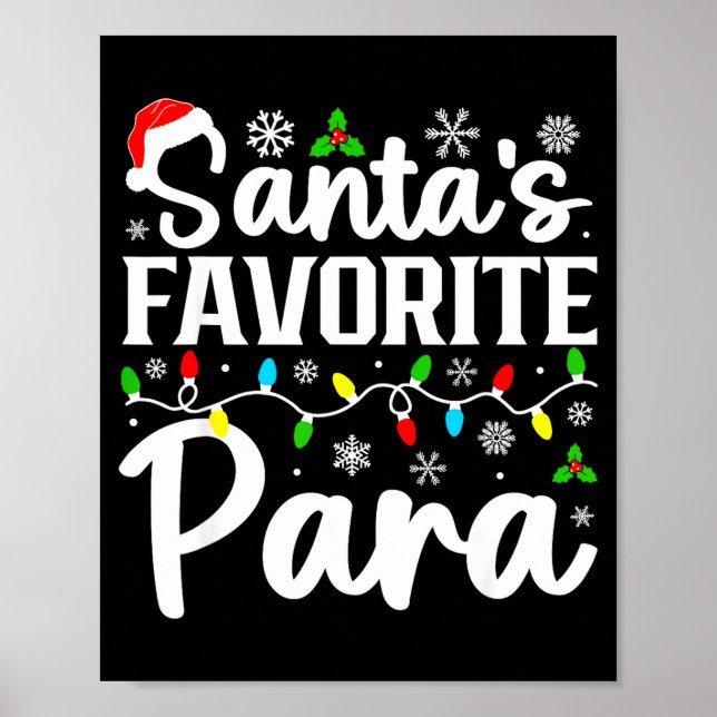 Póster Santa's Favorite Para Funny Christmas Family Match (Frente)