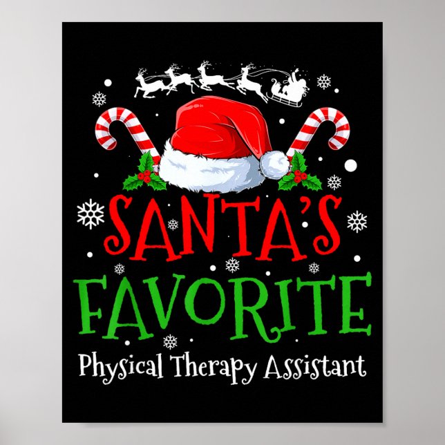 Póster Santa's Favorite Physical Therapy Istant Christmas (Frente)