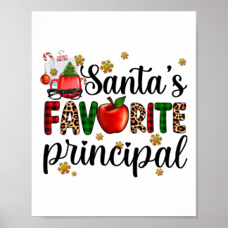 Póster Santa's Favorite Principal Christmas Kids Boys Gir