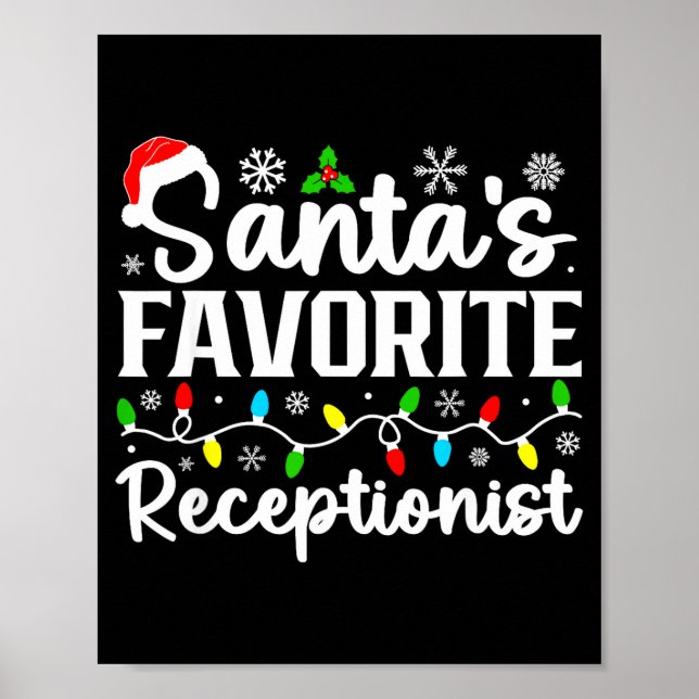 Póster Santa's Favorite Receptionist Christmas Family Mat (Frente)