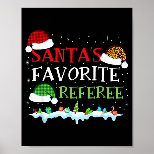 Póster Santa's Favorite Referee Fun Christmas  (Frente)