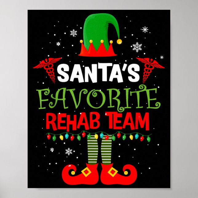 Póster Santa's Favorite Rehab Team Elf Physical Therapy C (Frente)