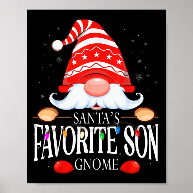 Póster Santa's Favorite Son Gnome Matching Christmas Paja (Frente)