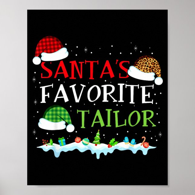 Póster Santa's Favorite Tailor Fun Christmas Alterations  (Frente)