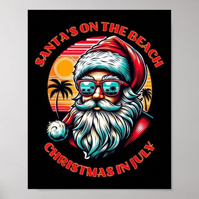 Póster Santa's On The Beach. Christmas In July.  (Frente)