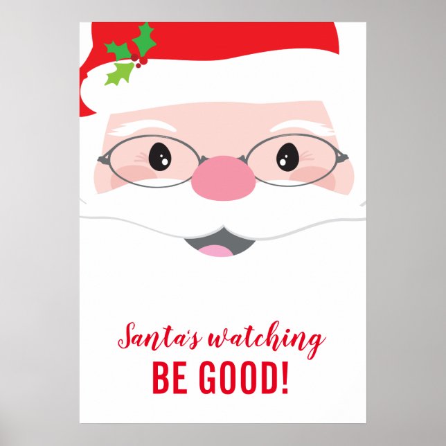 Póster SANTA'S WATCHING BE BUENOS niños navidades motivac (Frente)