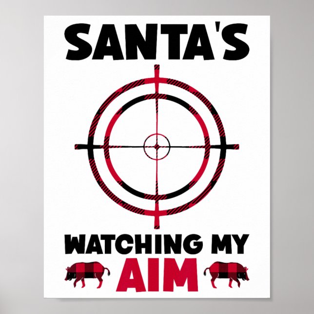 Póster Santa's Watching My Aim - Boar Hog Hunting 1  (Frente)