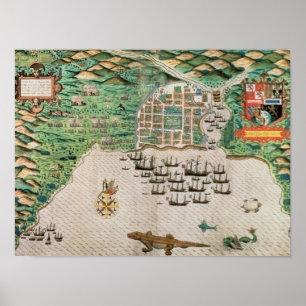 Póster Santiago, Cabo Verde, 1589