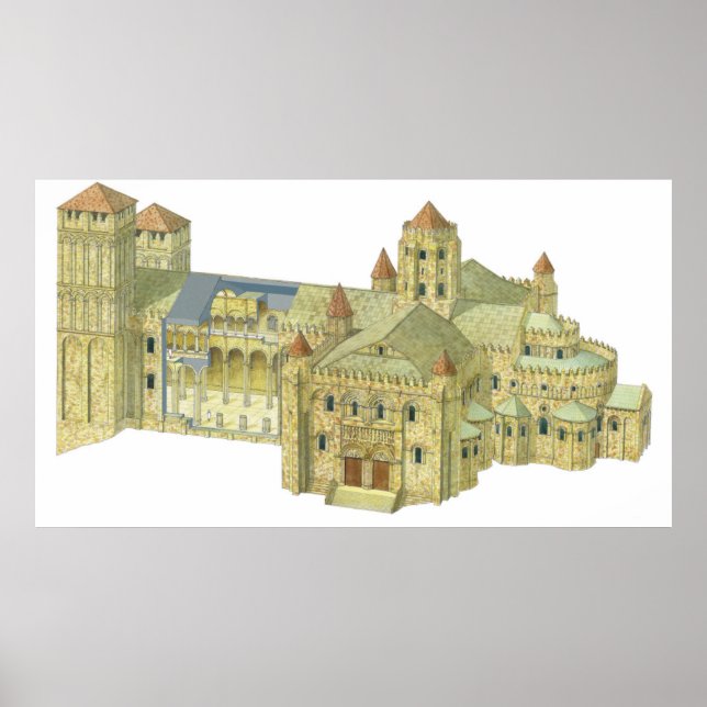 Póster Santiago de Compostela Romanesque Cathedral. 3 (Frente)