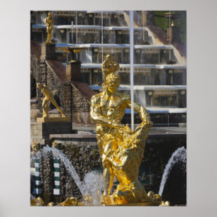 Póster Santiago de Petersburgo, fuentes de la Gran Cascad