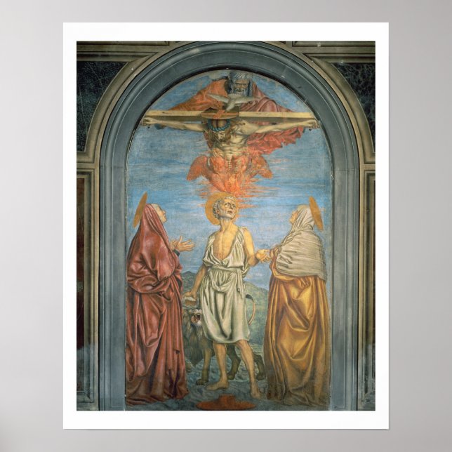 Póster Santísima Trinidad con St. Jerome (fresco) (Frente)