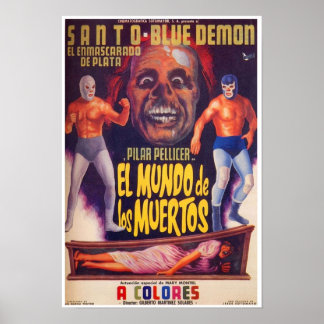 Póster Santo Azul Demon El Mundo De Los Muertos