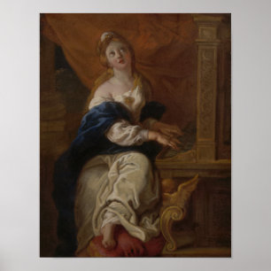Póster Santo Cecilia el c.1700 (aceite en el papel)