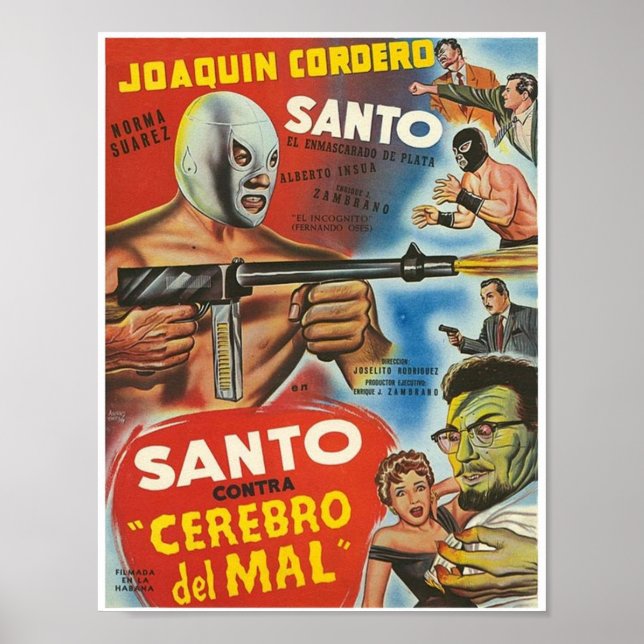Póster Santo Contra Cerebro Del Mal (Frente)