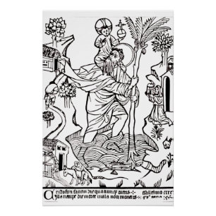 Póster Santo Cristóbal católico romano