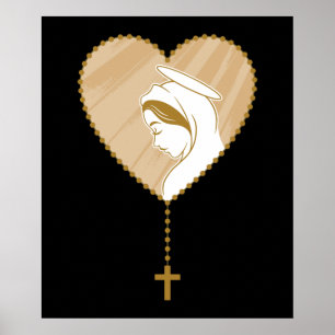 Póster Santo Rosario cristiano