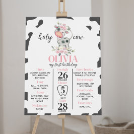 Póster Santo Vaca, soy el primer Rótulo hito de cumpleaño