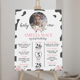 Póster Santo Vaca, soy el primer Rótulo hito de cumpleaño