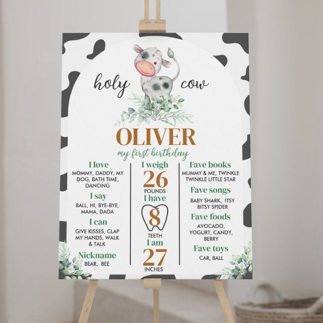 Póster Santo Vaca, soy el primer Rótulo hito de cumpleaño (Subido por el creador)