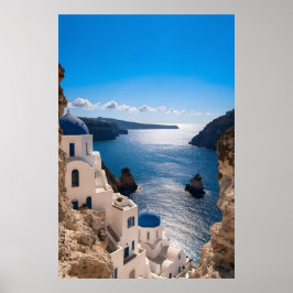 Póster Santorini Blue Horizon Poster