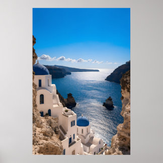 Póster Santorini Blue Horizon Poster
