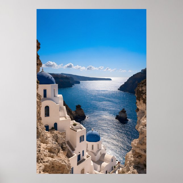 Póster Santorini Blue Horizon Poster (Frente)