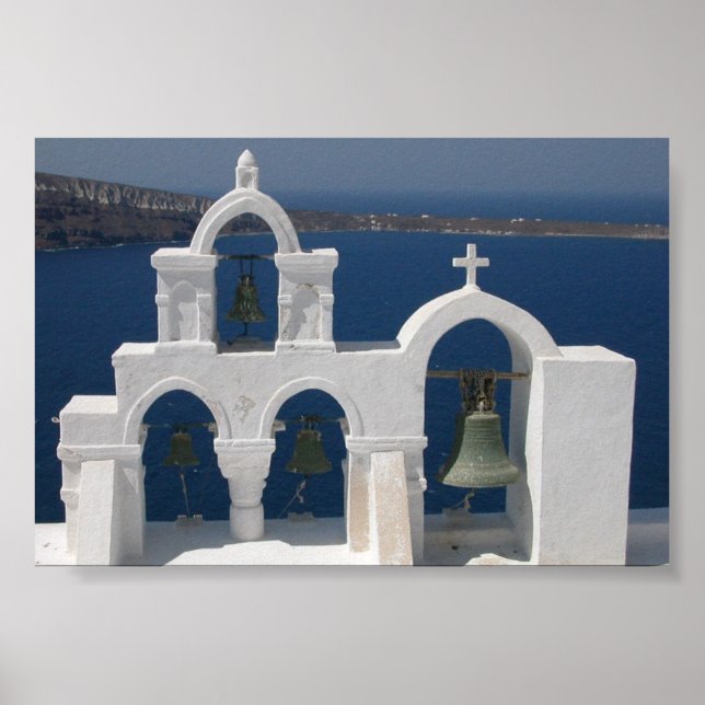 Póster Santorini - campanas (Frente)