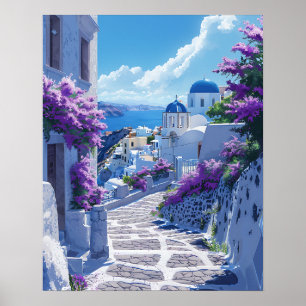 Póster Santorini en Grecia