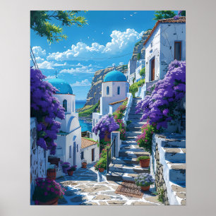 Póster Santorini en Grecia