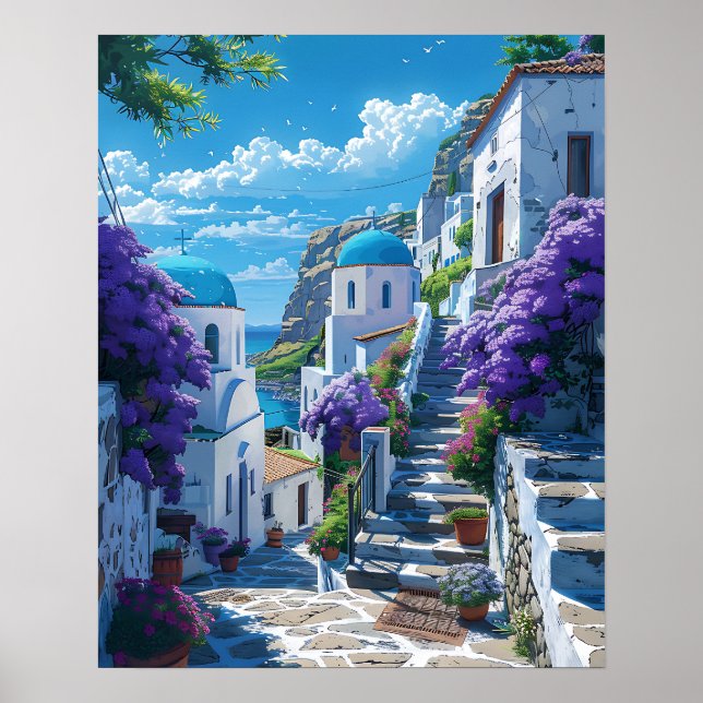 Póster Santorini en Grecia (Frente)