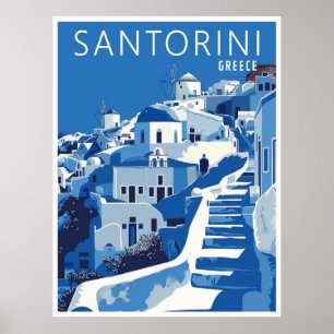 Póster Santorini Grecia