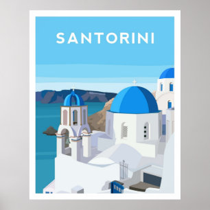 Póster Santorini Grecia