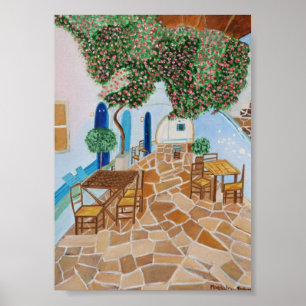 Póster Santorini Grecia