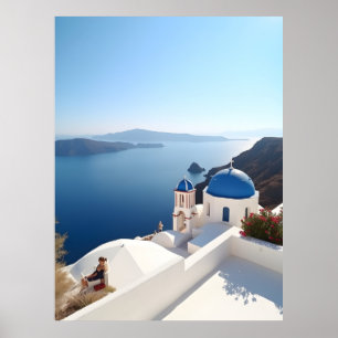 Póster Santorini Grecia