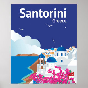 Póster Santorini Grecia