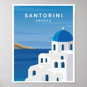 Póster Santorini Grecia