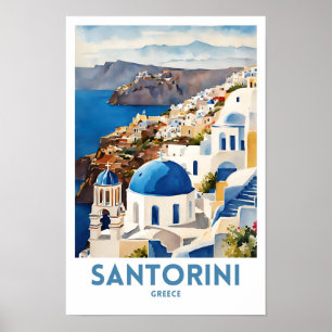 Póster Santorini Grecia