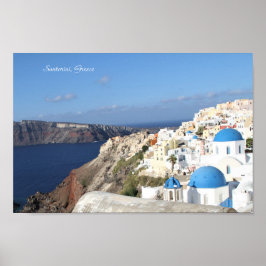 Póster Santorini, Grecia, aldea de Oia, fotografía