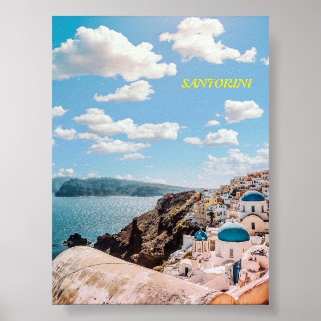 Póster Santorini, Grecia Beach House (Frente)