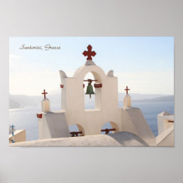 Póster Santorini, Grecia, Oia, Iglesia, Fotografía