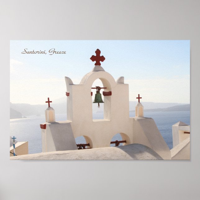 Póster Santorini, Grecia, Oia, Iglesia, Fotografía (Frente)