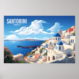 Póster Santorini Grecia Travel | Isla griega |