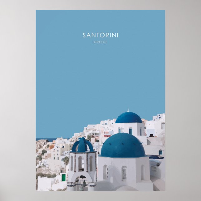Póster Santorini, Grecia Viaje Artwork (Frente)