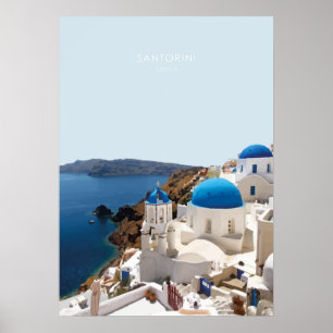 Póster Santorini, Grecia Viaje Artwork