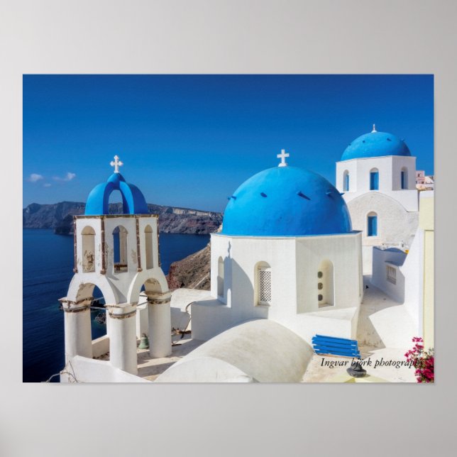 Póster Santorini, imagen fotográfica de Grecia (Frente)